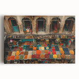 Large black and white stretched canvas of Middle Eastern scenery, ideal for kitchen wall art.