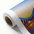 Art deco poster of Dubai skyline in pastel shades on rolled canvas, suitable for nursery wall art or dining room decor.