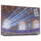 Acrylic glass print of a Middle Eastern landscape in earth tones, suited for bedroom or dining room decor.