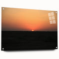 Large abstract wall art depicting Middle Eastern scenery in muted earth tones on acrylic glass.