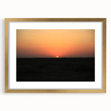 Extra large abstract art print of a Middle Eastern scenery in gold frame, ideal for living room decor.