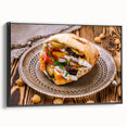 Black and white framed canvas of a Middle Eastern landscape, ideal for bedroom wall art.