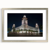 Textured abstract art print of a Middle Eastern Jordanian landscape in muted earth tones, framed with a silver mat.