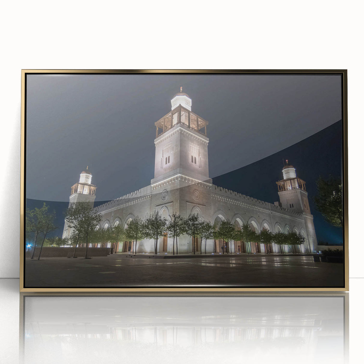 Framed acrylic print of a Jordanian landscape in muted earth tones, ideal for modern art wall decor.
