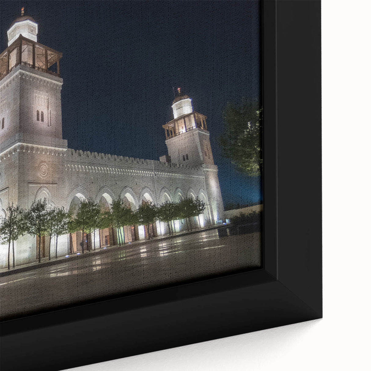 Extra large framed canvas featuring a textured, colorful Middle Eastern Jordanian landscape, ideal for living room decor.