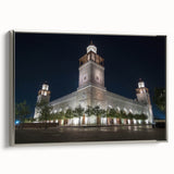 Framed canvas depicting a colorful Jordanian landscape, ideal for adding a vintage touch to any room.
