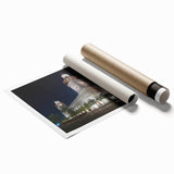 Extra large rolled print depicting Middle Eastern Jordan scenery with floral elements, ideal for classy bathroom wall art.