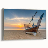 Framed canvas depicting a Middle Eastern landscape in muted earth tones, ideal for adding a vintage touch to any room.