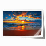Extra large wall art of Bora Bora scenery on rolled print, featuring vivid blue waters and lush greenery.
