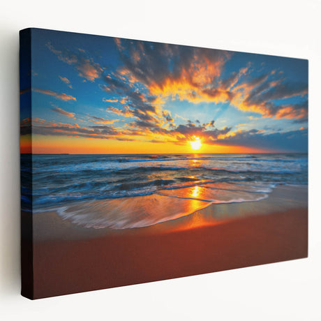 Large art depicting the serene Bora Bora landscape on stretched canvas, ideal for kitchen wall art.