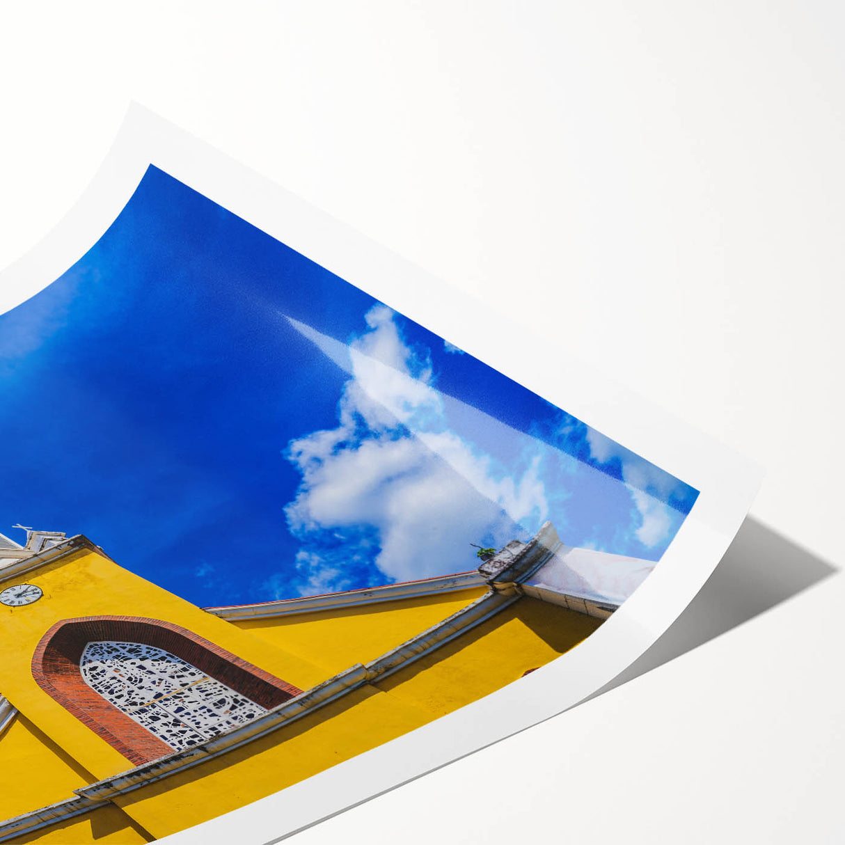 Extra large rolled print of Tahitian scenery with lush floral elements, ideal for classy bathroom wall art.
