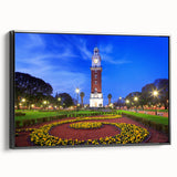 Black and white framed canvas of a vintage Buenos Aires landscape, ideal for bedroom wall art.