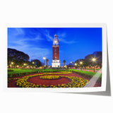 Rolled print of Buenos Aires scenery with vibrant floral elements in pastel shades.