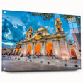 Large abstract acrylic print of an Argentine landscape in earth tones, suitable for bedroom or dining room decor.