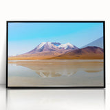 Large abstract wall art depicting a Bolivian landscape in vibrant earth tones on a framed acrylic.