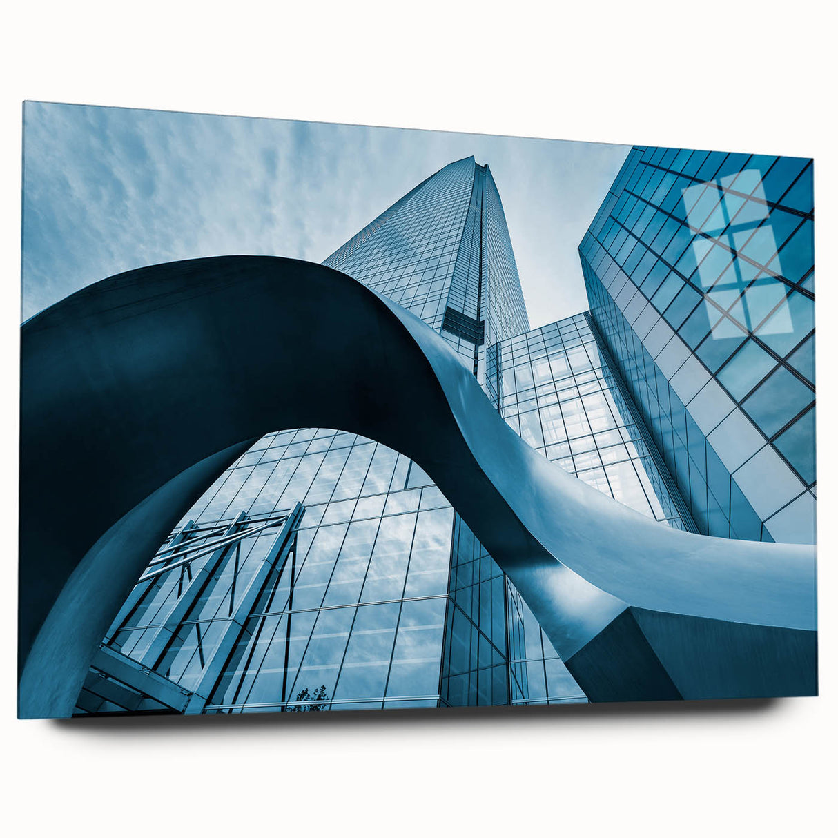 Acrylic print of a large abstract depiction of Santiago, Chile, in muted earth tones, ideal for bedroom or dining room art.