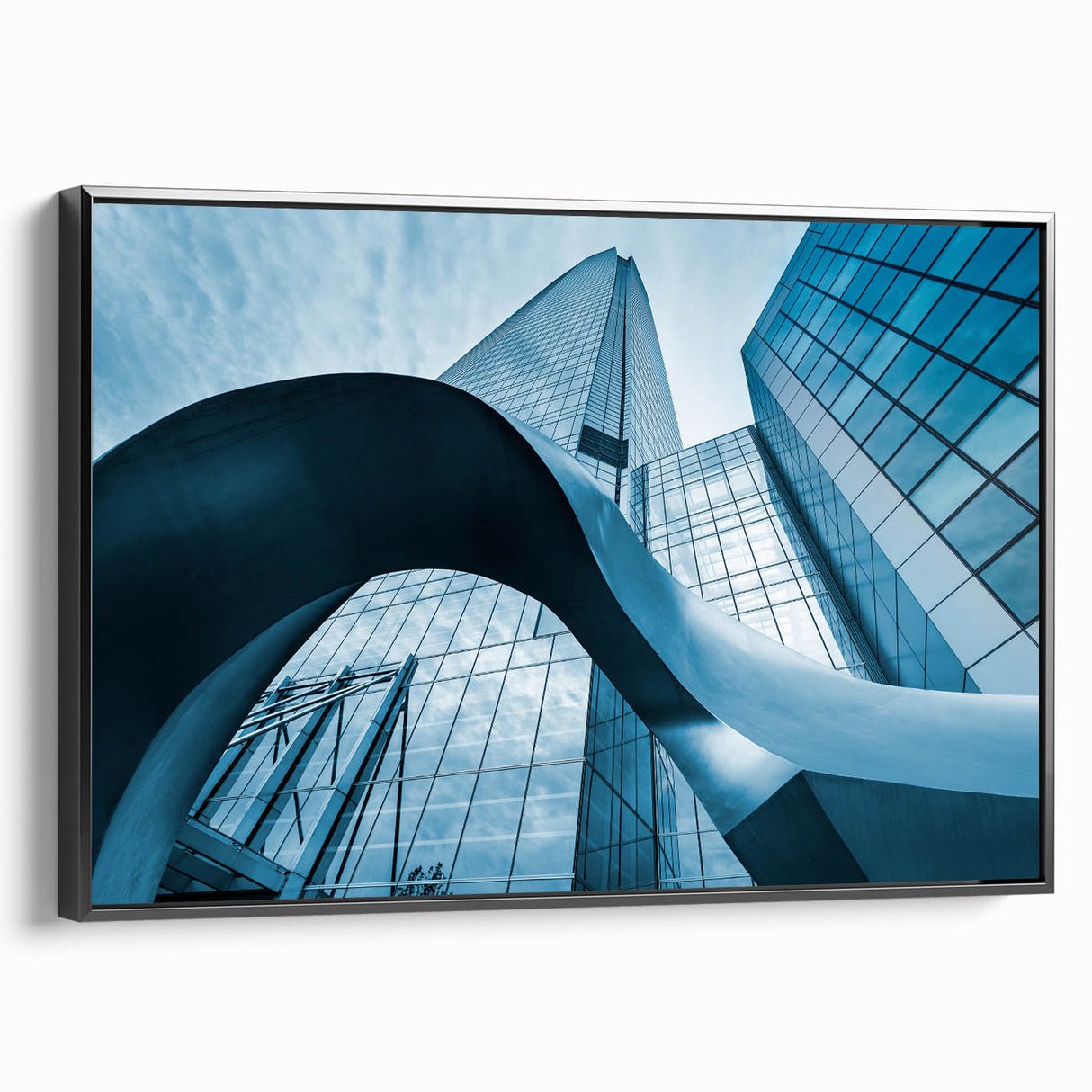 Black and white framed canvas of Santiago, Chile landscape in vintage poster style, suitable for bedroom wall decor.