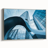 Framed canvas landscape art painting of Santiago, Chile with vibrant colors on a black background, ideal for office decor.