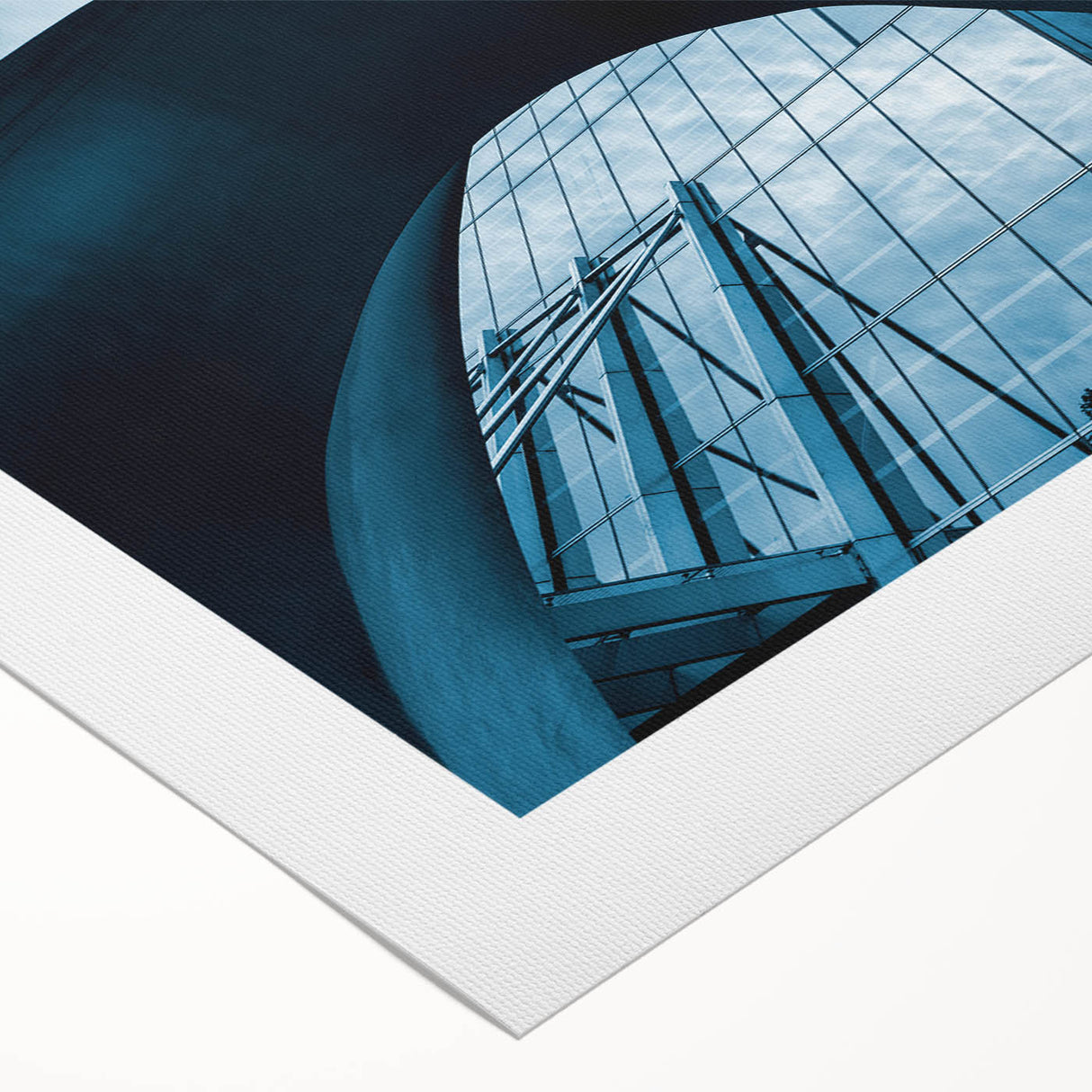 Art deco poster of Santiago skyline in muted gold and navy tones on rolled canvas, suitable for dining room decor.
