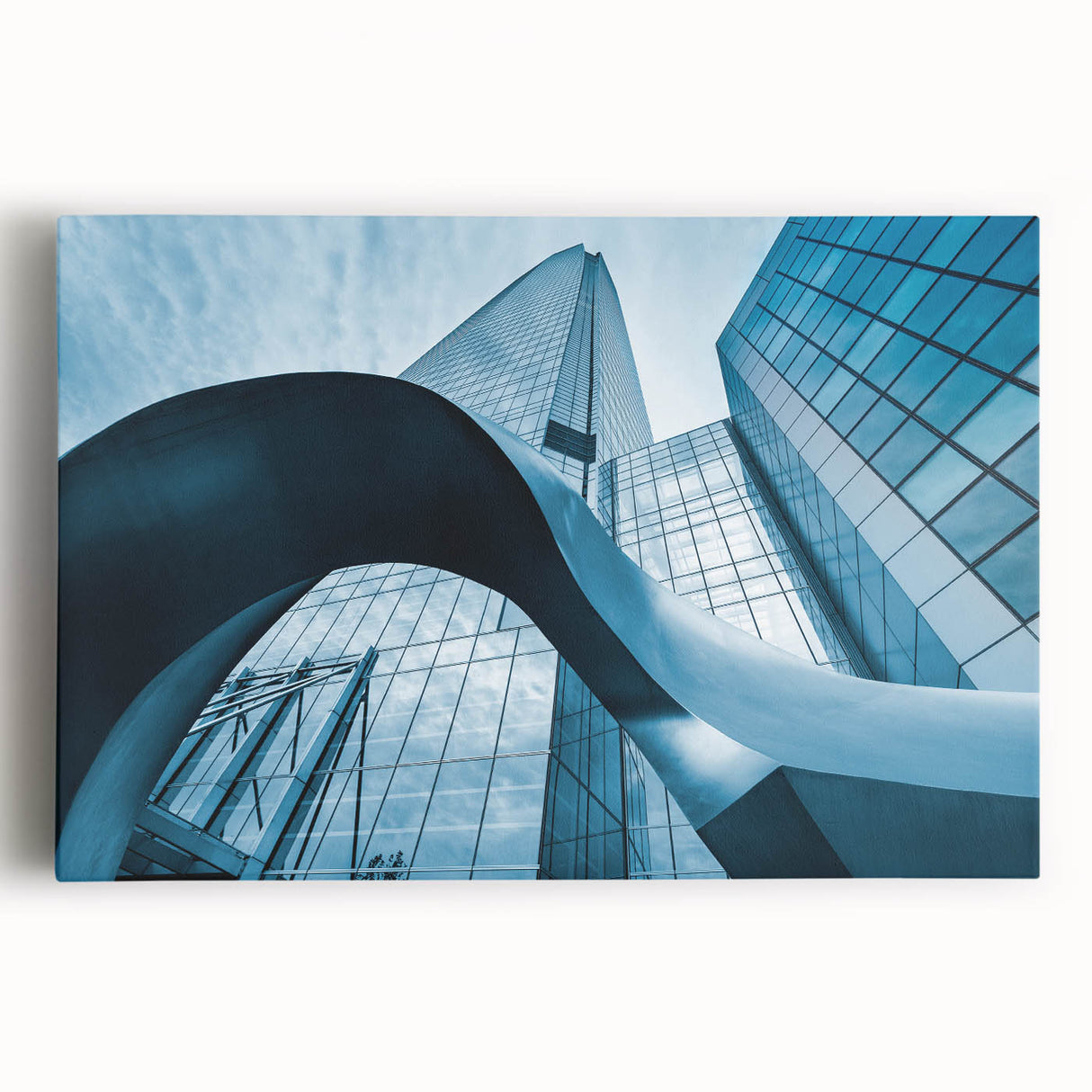 Black and white large art print of Santiago, Chile skyline on stretched canvas, suitable for kitchen wall art.