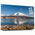 Acrylic print of a large abstract depiction of a Chilean landscape in earthy tones, ideal for bedroom or dining room decor.