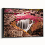Black and white framed canvas depicting a vintage Colombian landscape, ideal for bedroom wall art.