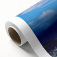 Art deco poster of a scenic Ecuador landscape in soft earth tones on rolled canvas, ideal for nursery wall art.