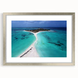 Textured abstract art print of a Venezuelan landscape in muted earth tones on a framed silver mat.