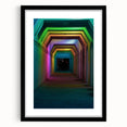 Abstract art print featuring textured, colorful art with vibrant hues on a large framed canvas, ideal for living room decor.