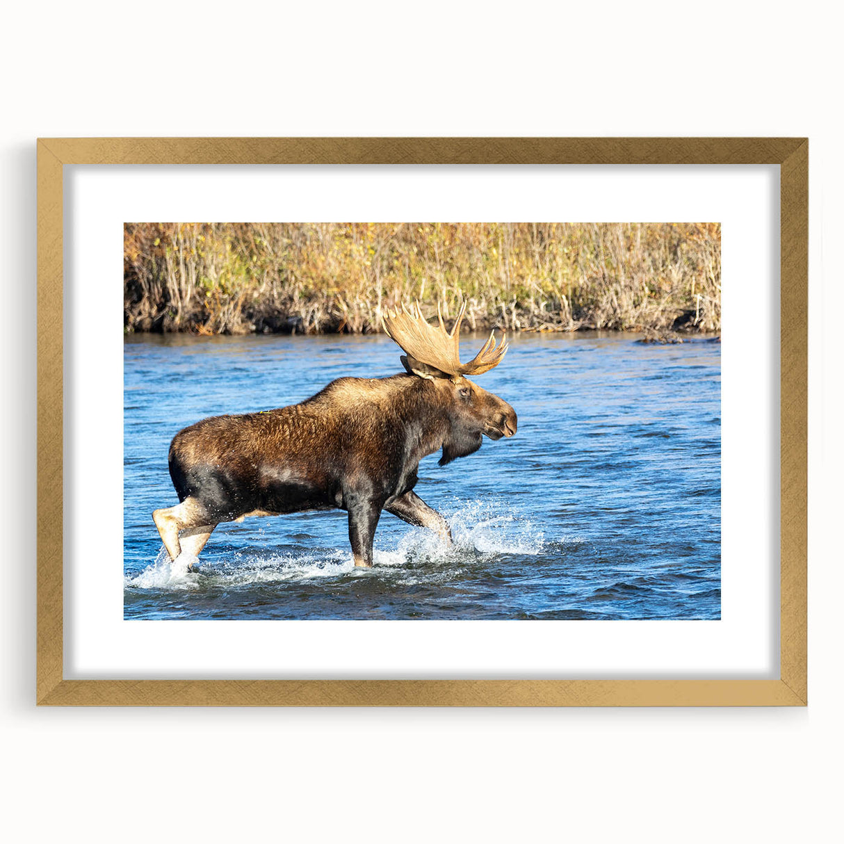 Extra large abstract art print of Denali, Alaska, in textured style with muted earth tones on a framed canvas.