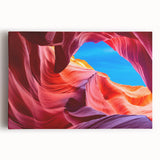 Black and white photograph of Antelope Canyon on stretched canvas, ideal for kitchen wall art.