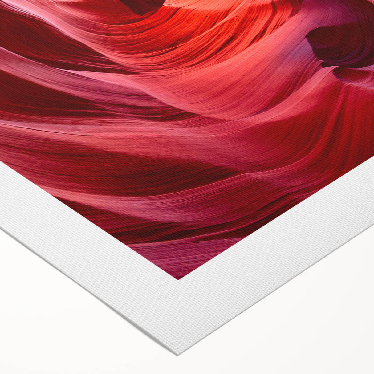 Art deco poster of Antelope Canyon in Arizona, featuring warm earth tones on a rolled canvas, suitable for dining room decor.
