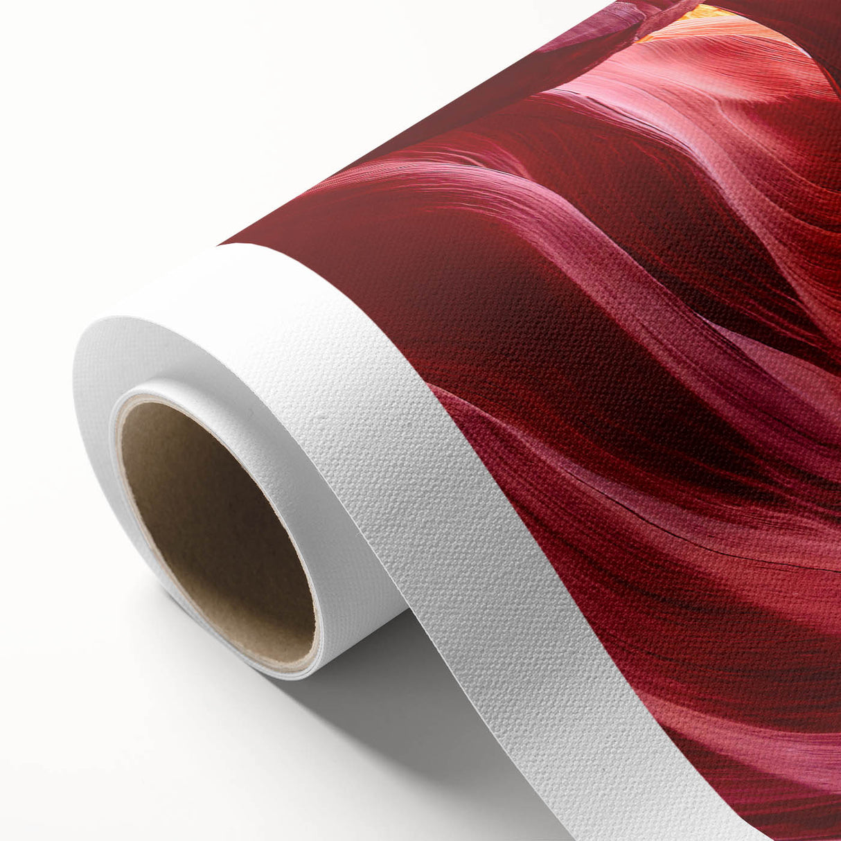 Art Deco poster of Antelope Canyon in Arizona featuring warm earth tones on rolled canvas, ideal for nursery wall art.