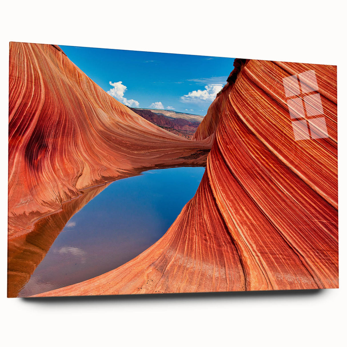 Acrylic print of Arizona Coyote Buttes scenery in pastel hues, suitable for bedroom or dining room decor.