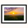 Extra large abstract art print of colorful, textured Arkansas scenery on a black framed canvas, ideal for living room decor.