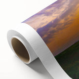 Art deco poster featuring a serene Arkansas landscape in soft pastel hues on rolled canvas, ideal for nursery wall art.