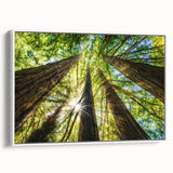 Vintage poster art of California's Big Sur on a framed canvas, featuring a colorful palette, ideal for living room decor.