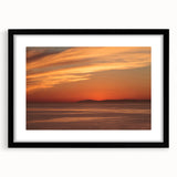 Extra large abstract art print featuring colorful, textured scenery of Catalina, USA, in a black frame.