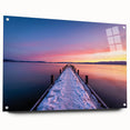Acrylic print of Lake Tahoe with vivid blue and green tones, ideal for dining room or bedroom wall art.