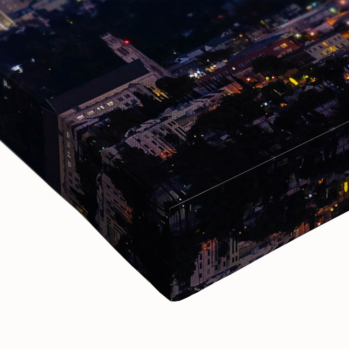 Large art of Los Angeles skyline in black and white on stretched canvas, ideal for bedroom wall decor.
