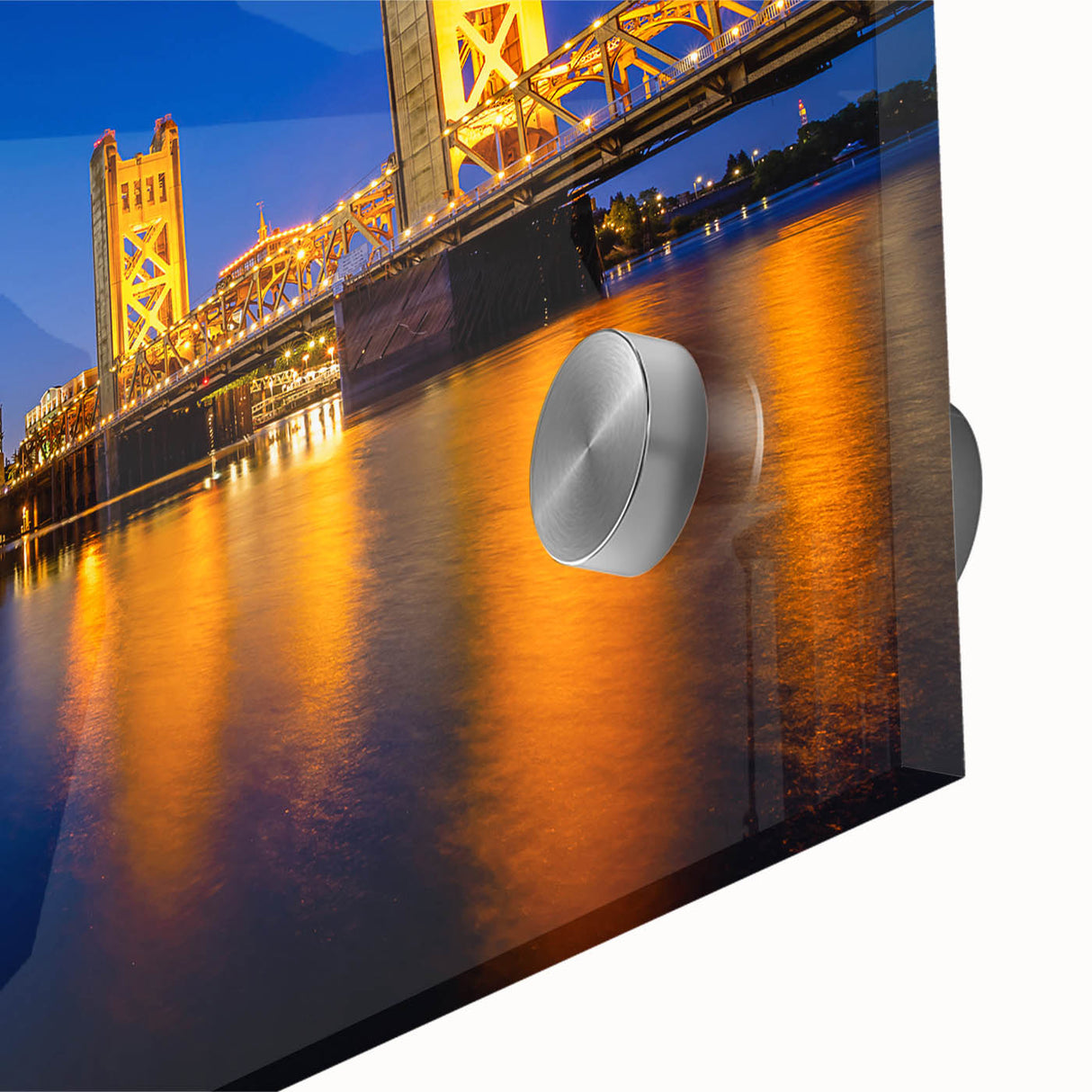 Large abstract wall art of Sacramento scenery in muted earth tones on acrylic glass, ideal for dining room ambiance.
