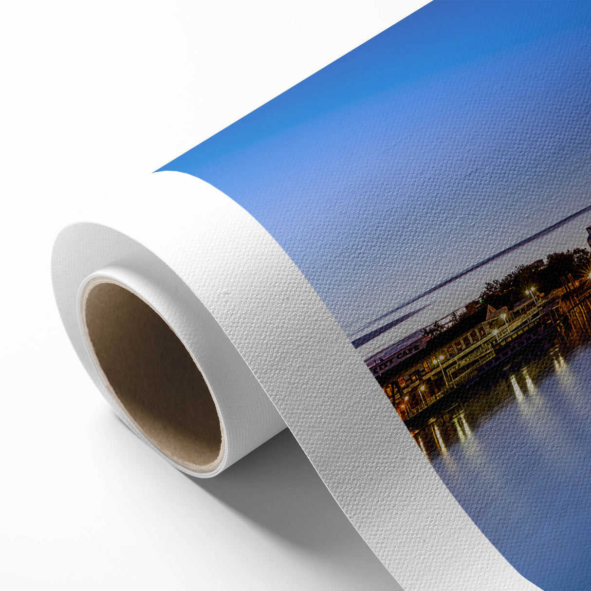 Art Deco style poster of Sacramento scenery in pastel shades on rolled canvas, ideal for nursery wall art.