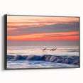 Black and white landscape art painting of Santa Barbara on framed canvas, suitable for bedroom wall decor.
