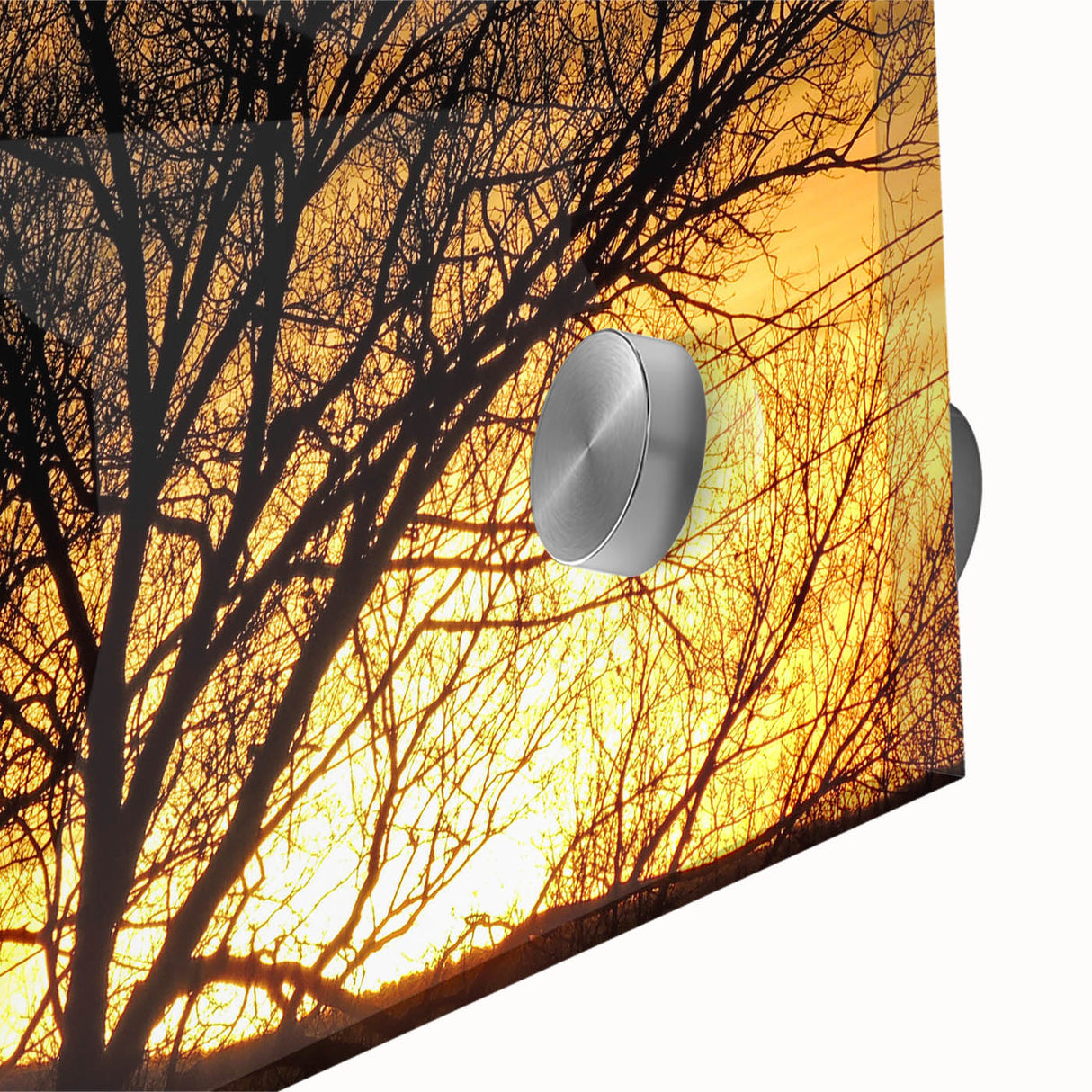 Mid-century modernist large abstract art print of Vail, Colorado scenery on acrylic glass, suitable for dining room decor.