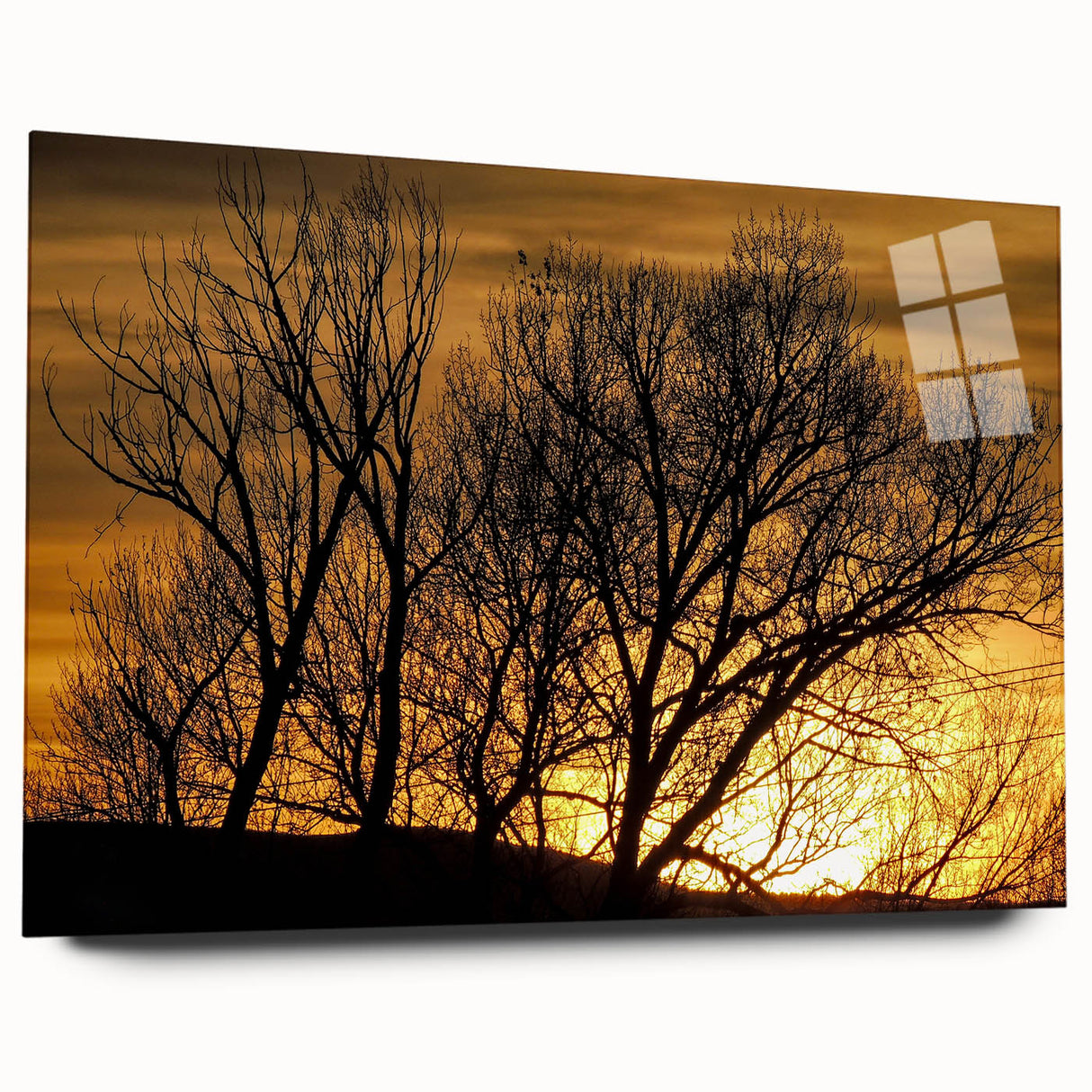Acrylic print of a large abstract depiction of Vail, Colorado in muted earth tones, ideal for bedroom or dining room art.