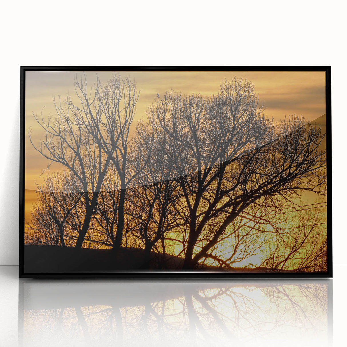 Large abstract wall art depicting the Vail, Colorado scenery in muted earth tones on a framed acrylic.