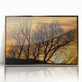 Framed acrylic print of Vail, Colorado scenery in mid-century modernist style, featuring earthy tones.