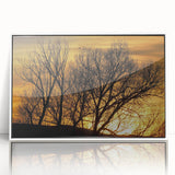 Acrylic print of Vail, Colorado scenery in muted winter colors, framed in white.