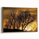 Framed canvas depicting a vintage-style landscape of Vail, Colorado in muted gold and black tones.