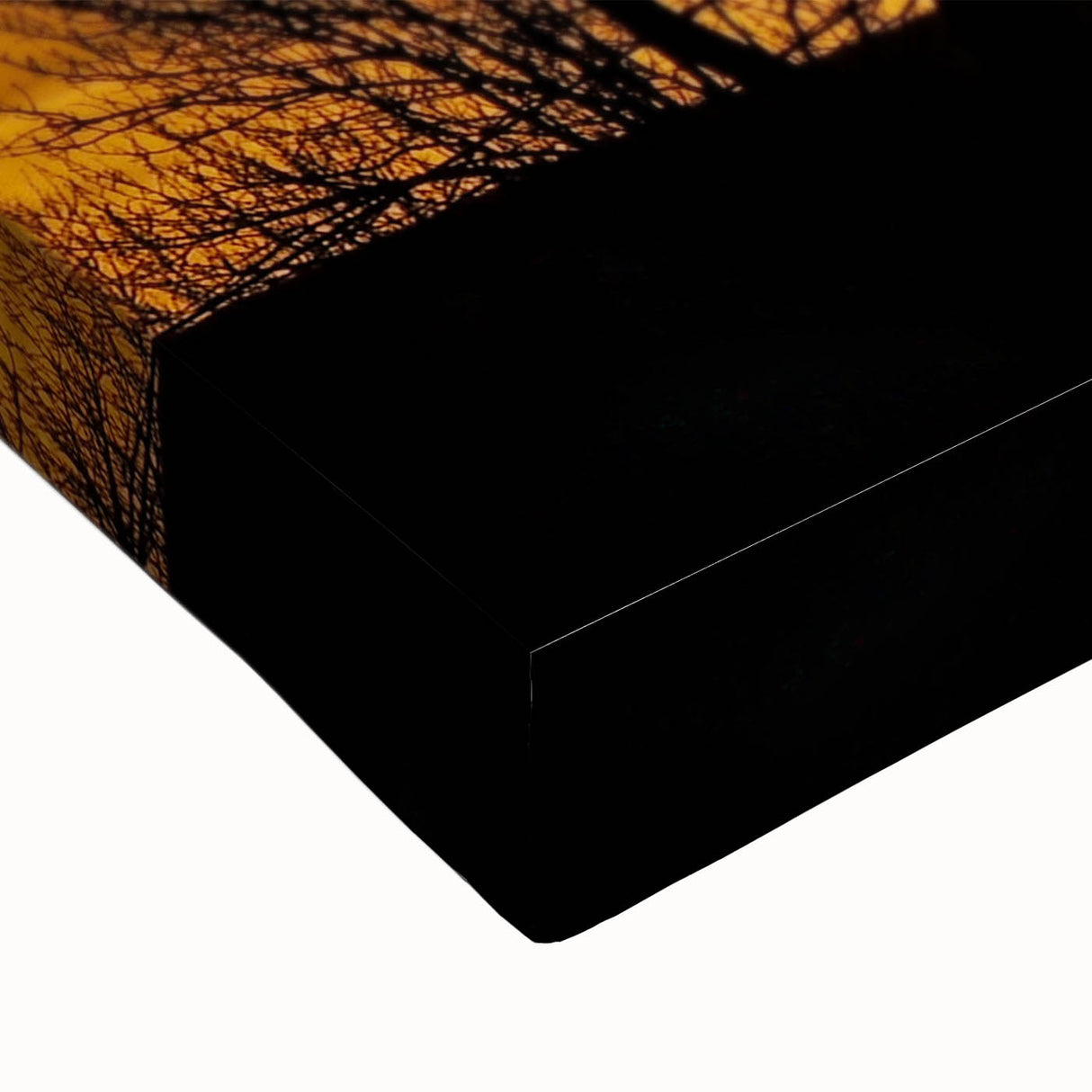 Large art depicting a black and white landscape of Vail, Colorado on stretched canvas, suitable for bedroom decor.